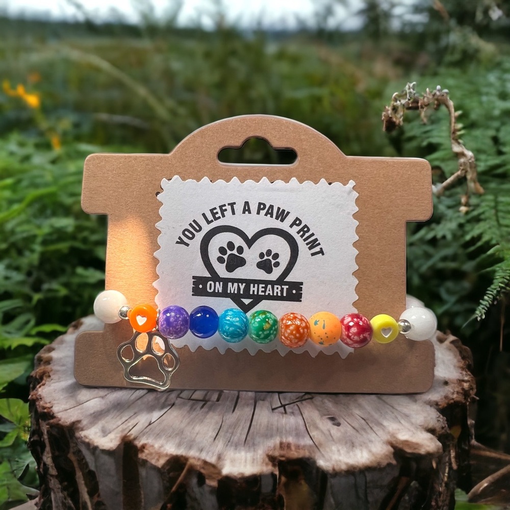Rainbow 🌈 Bridge paw 🐾 Bracelet - Picture 1 of 2
